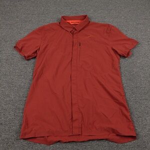 La Sportiva Shirt Mens Medium Orange Solid Short Sleeve Snap Front Lightweight